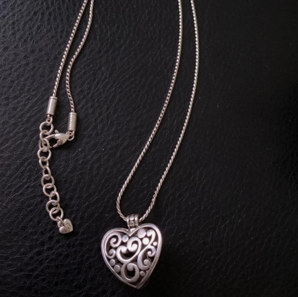Brighton Contempo Heart Badge Clip Necklace, a versatile piece 17 Inch